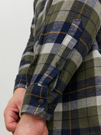 Jack & Jones JOROWEN CHECK COMFORT Shirt Olive - Košulje - Muške Košulje Veliki Brojevi