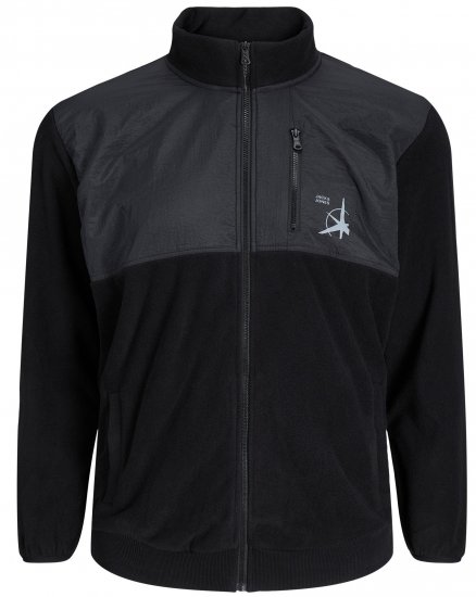 Jack & Jones JCOFILO POLARFLEECE with Zipper Black - Puloveri & dukserice - Muške Puloveri & dukserice veliki brojevi