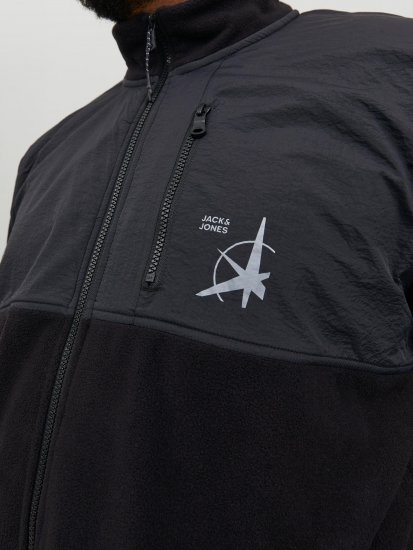 Jack & Jones JCOFILO POLARFLEECE with Zipper Black - Puloveri & dukserice - Muške Puloveri & dukserice veliki brojevi