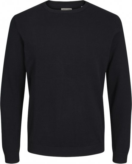 Jack & Jones BASIC Knitted Sweater Black - Puloveri & dukserice - Muške Puloveri & dukserice veliki brojevi