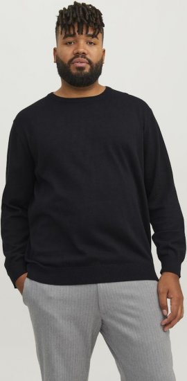 Jack & Jones BASIC Knitted Sweater Black - Puloveri & dukserice - Muške Puloveri & dukserice veliki brojevi