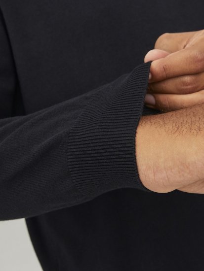 Jack & Jones BASIC Knitted Sweater Black - Puloveri & dukserice - Muške Puloveri & dukserice veliki brojevi