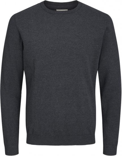 Jack & Jones BASIC Knitted Sweater Dark Grey Melange - Puloveri & dukserice - Muške Puloveri & dukserice veliki brojevi