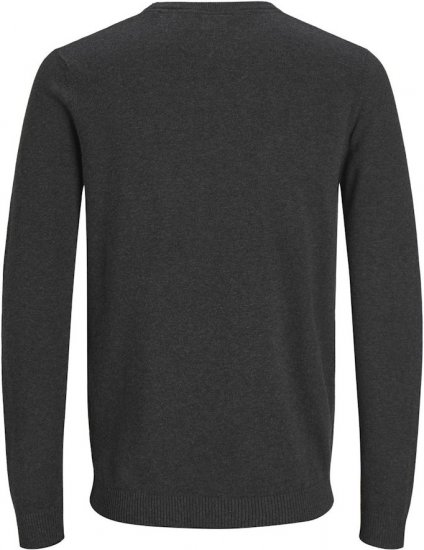 Jack & Jones BASIC Knitted Sweater Dark Grey Melange - Puloveri & dukserice - Muške Puloveri & dukserice veliki brojevi