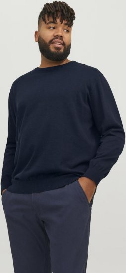 Jack & Jones BASIC Knitted Sweater Navy Blazer - Puloveri & dukserice - Muške Puloveri & dukserice veliki brojevi