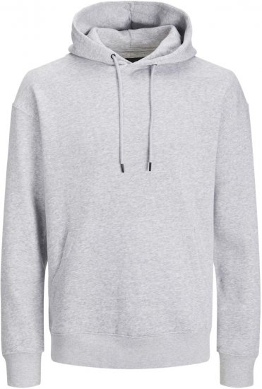 Jack & Jones BRADLEY Hoodie Light Grey Melange - Puloveri & dukserice - Muške Puloveri & dukserice veliki brojevi