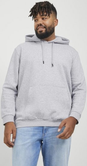 Jack & Jones BRADLEY Hoodie Light Grey Melange - Puloveri & dukserice - Muške Puloveri & dukserice veliki brojevi