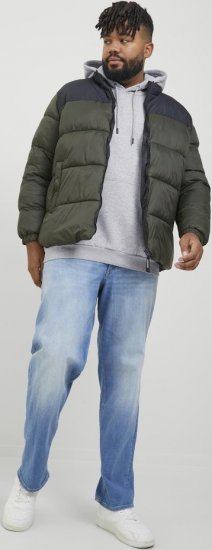 Jack & Jones BRADLEY Hoodie Light Grey Melange - Puloveri & dukserice - Muške Puloveri & dukserice veliki brojevi
