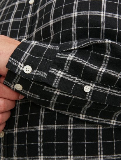 Jack & Jones JORCOZY FLANNEL CHECK SHIRT LS Black - Košulje - Muške Košulje Veliki Brojevi