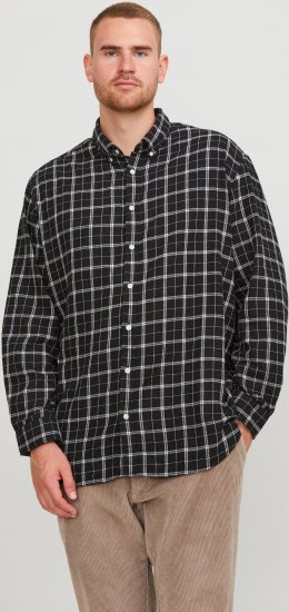 Jack & Jones JORCOZY FLANNEL CHECK SHIRT LS Black - Košulje - Muške Košulje Veliki Brojevi