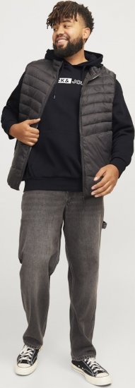 Jack & Jones CORP LOGO PLAY 5 Print Hoodie Black - Puloveri & dukserice - Muške Puloveri & dukserice veliki brojevi