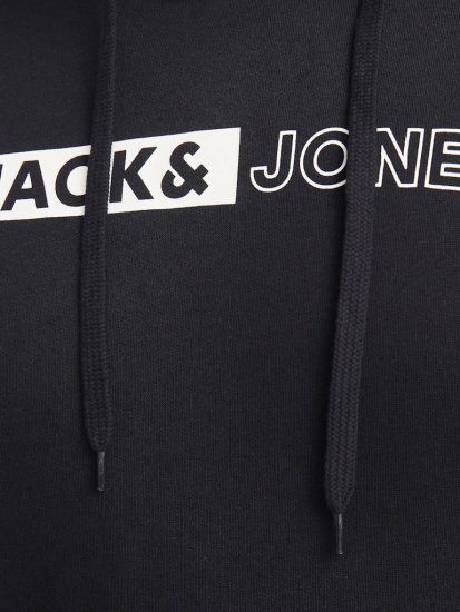 Jack & Jones CORP LOGO PLAY 5 Print Hoodie Black - Puloveri & dukserice - Muške Puloveri & dukserice veliki brojevi