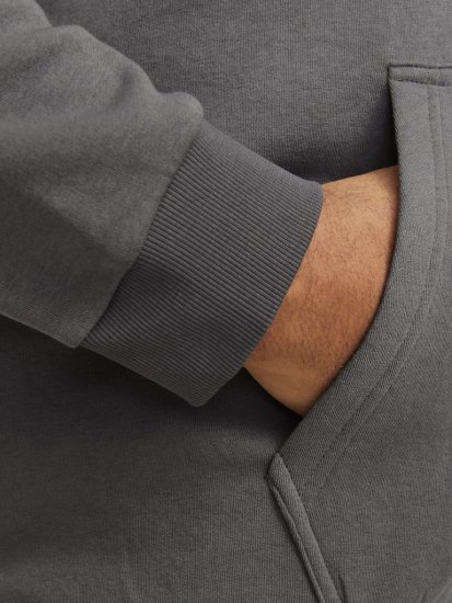 Jack & Jones BRADLEY Hoodie Grey - Puloveri & dukserice - Muške Puloveri & dukserice veliki brojevi