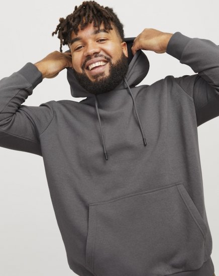 Jack & Jones BRADLEY Hoodie Grey - Puloveri & dukserice - Muške Puloveri & dukserice veliki brojevi