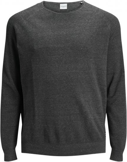 Jack & Jones HILL Knitted Sweater Dark Grey Melange - Puloveri & dukserice - Muške Puloveri & dukserice veliki brojevi