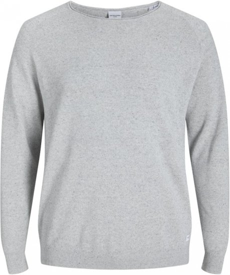 Jack & Jones HILL Knitted Sweater Light Grey Melange - Puloveri & dukserice - Muške Puloveri & dukserice veliki brojevi