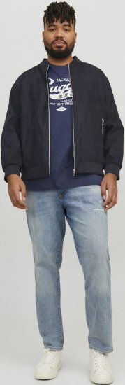 Jack & Jones ROCKY Faux Suede Bomber Jacket Jet Black - Jakne - Muške Jakne Veliki Brojevi