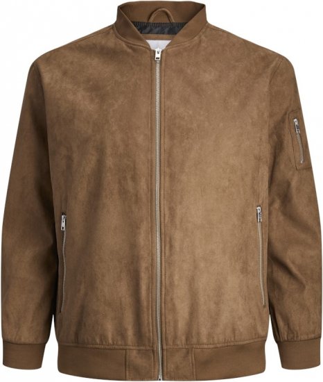 Jack & Jones ROCKY Faux Suede Bomber Jacket Brown - Jakne - Muške Jakne Veliki Brojevi