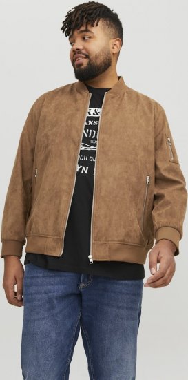 Jack & Jones ROCKY Faux Suede Bomber Jacket Brown - Jakne - Muške Jakne Veliki Brojevi