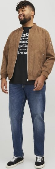 Jack & Jones ROCKY Faux Suede Bomber Jacket Brown - Jakne - Muške Jakne Veliki Brojevi