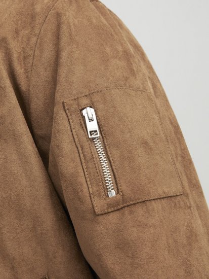 Jack & Jones ROCKY Faux Suede Bomber Jacket Brown - Jakne - Muške Jakne Veliki Brojevi