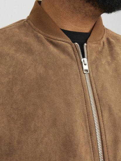 Jack & Jones ROCKY Faux Suede Bomber Jacket Brown - Jakne - Muške Jakne Veliki Brojevi