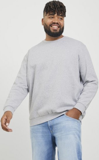 Jack & Jones BRADLEY Sweatshirt Light Grey Melange - Puloveri & dukserice - Muške Puloveri & dukserice veliki brojevi