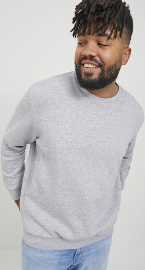 Jack & Jones BRADLEY Sweatshirt Light Grey Melange - Puloveri & dukserice - Muške Puloveri & dukserice veliki brojevi