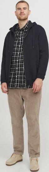 Jack & Jones BRADLEY Zip Hoodi Black - Puloveri & dukserice - Muške Puloveri & dukserice veliki brojevi