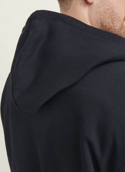 Jack & Jones BRADLEY Zip Hoodi Black - Puloveri & dukserice - Muške Puloveri & dukserice veliki brojevi