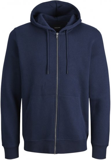 Jack & Jones BRADLEY Zip Hoodie Navy Blazer - Puloveri & dukserice - Muške Puloveri & dukserice veliki brojevi