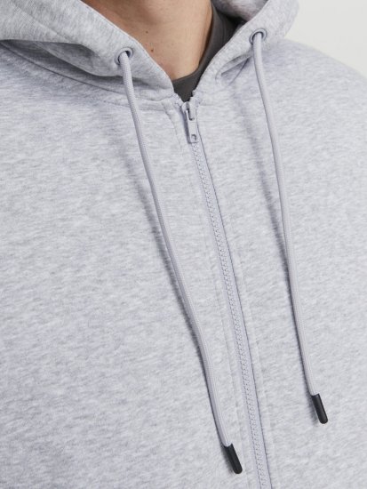 Jack & Jones BRADLEY Zip Hoodie Light Grey Melange - Puloveri & dukserice - Muške Puloveri & dukserice veliki brojevi