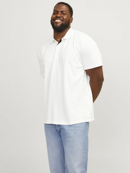 Jack & Jones Rodney Short Sleeve Polo White - Polo majice - Muške Polo Majice Veliki Brojevi