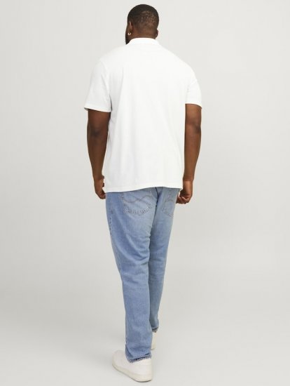 Jack & Jones Rodney Short Sleeve Polo White - Polo majice - Muške Polo Majice Veliki Brojevi