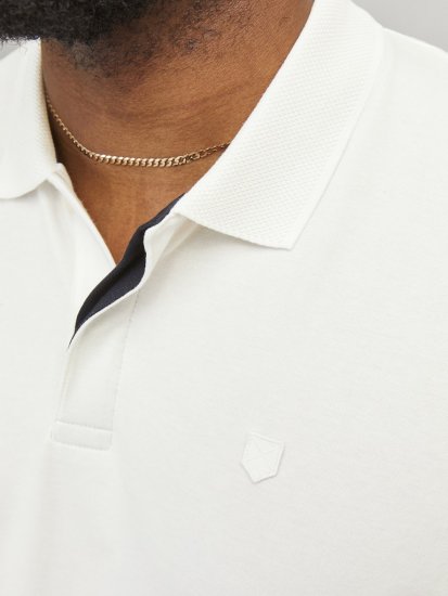 Jack & Jones Rodney Short Sleeve Polo White - Polo majice - Muške Polo Majice Veliki Brojevi
