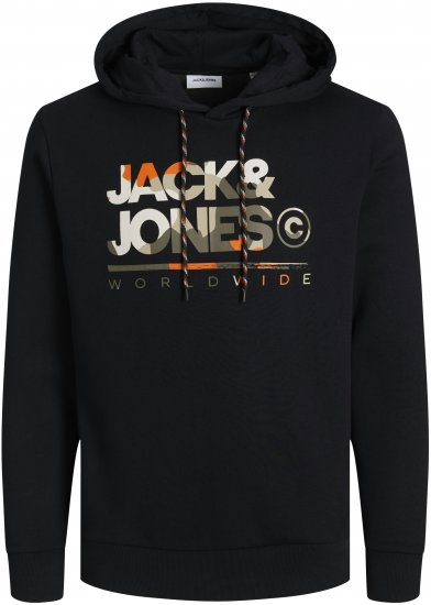 Jack & Jones JJLUKE Hoodie Black - Puloveri & dukserice - Muške Puloveri & dukserice veliki brojevi