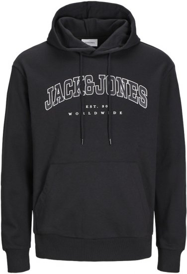 Jack & Jones CALEB Hoodie Black - Puloveri & dukserice - Muške Puloveri & dukserice veliki brojevi