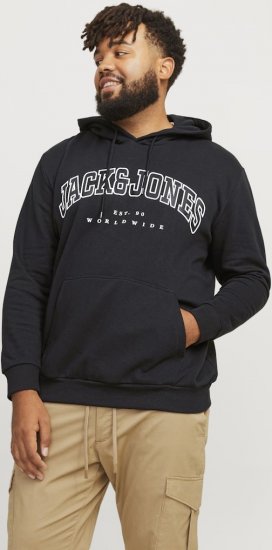 Jack & Jones CALEB Hoodie Black - Puloveri & dukserice - Muške Puloveri & dukserice veliki brojevi