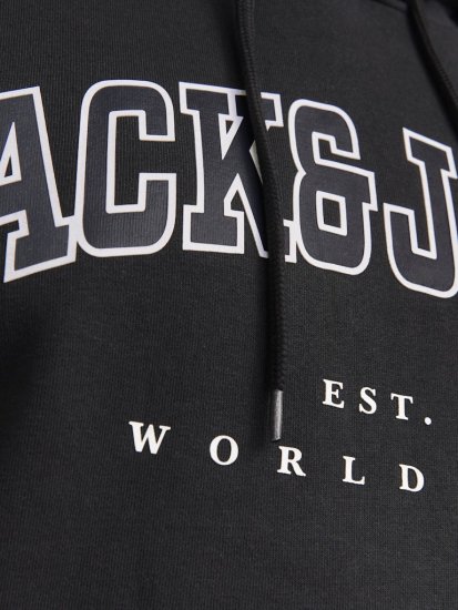 Jack & Jones CALEB Hoodie Black - Puloveri & dukserice - Muške Puloveri & dukserice veliki brojevi