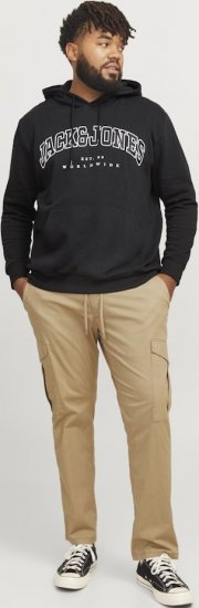 Jack & Jones CALEB Hoodie Black - Puloveri & dukserice - Muške Puloveri & dukserice veliki brojevi