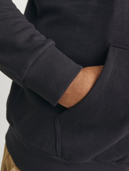 Jack & Jones CALEB Hoodie Black - Puloveri & dukserice - Muške Puloveri & dukserice veliki brojevi