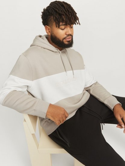 Jack & Jones LEGACY 2 Color Hoodie Beige - Puloveri & dukserice - Muške Puloveri & dukserice veliki brojevi