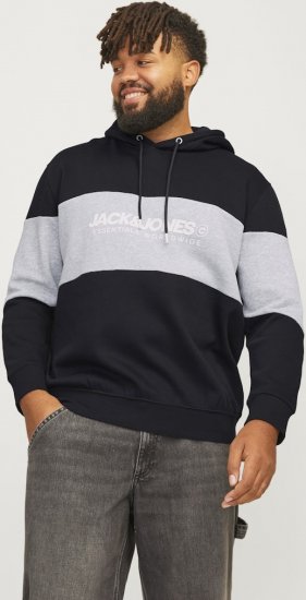 Jack & Jones LEGACY 2 Color Hoodie Black - Puloveri & dukserice - Muške Puloveri & dukserice veliki brojevi