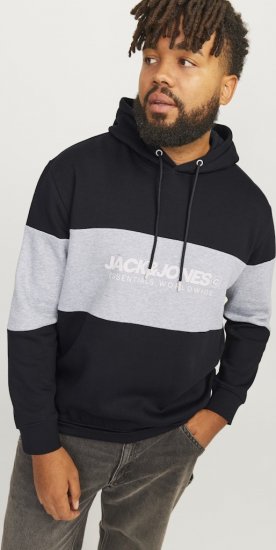 Jack & Jones LEGACY 2 Color Hoodie Black - Puloveri & dukserice - Muške Puloveri & dukserice veliki brojevi