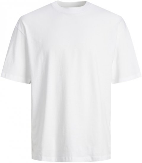 Jack & Jones BRADLEY T-Shirt White - Majice Kratkih Rukava - Muške Majice Kratkih Rukava Veliki Brojevi 