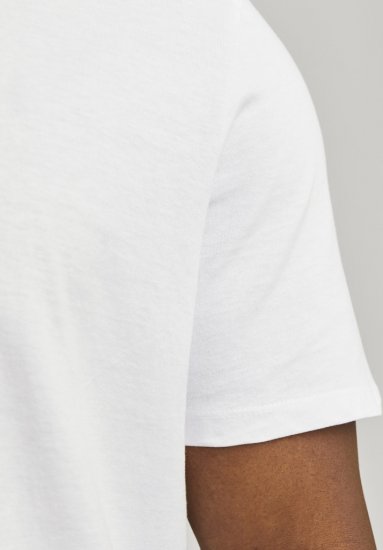 Jack & Jones BRADLEY T-Shirt White - Majice Kratkih Rukava - Muške Majice Kratkih Rukava Veliki Brojevi 
