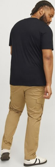 Jack & Jones CALEB VARSITY O-Neck T-Shirt Black - Majice Kratkih Rukava - Muške Majice Kratkih Rukava Veliki Brojevi 