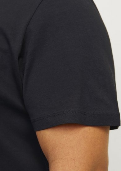 Jack & Jones CALEB VARSITY O-Neck T-Shirt Black - Majice Kratkih Rukava - Muške Majice Kratkih Rukava Veliki Brojevi 