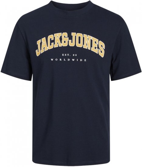 Jack & Jones CALEB VARSITY O-Neck T-Shirt Navy Blazer - Majice Kratkih Rukava - Muške Majice Kratkih Rukava Veliki Brojevi 