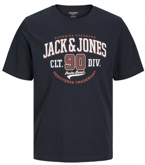 Jack & Jones LOGO O-Neck T-Shirt Dark Navy - Majice Kratkih Rukava - Muške Majice Kratkih Rukava Veliki Brojevi 